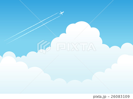 青空と飛行機雲のイラスト素材 デブラボ